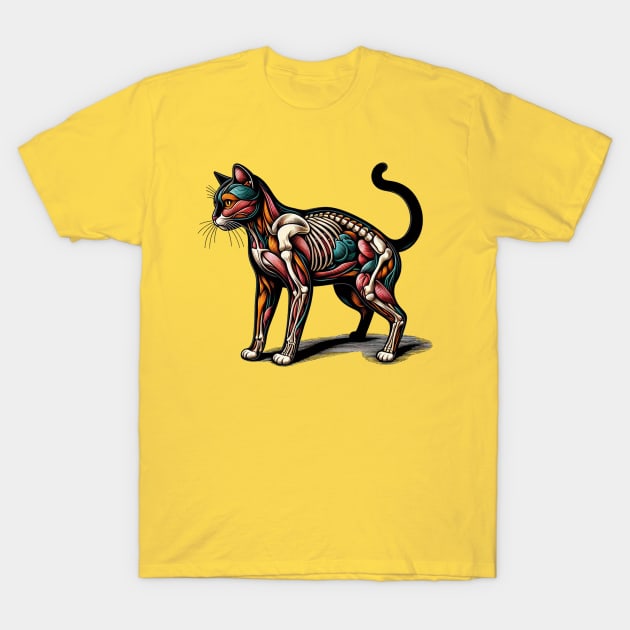 cat anatomy T-Shirt by wizooherb